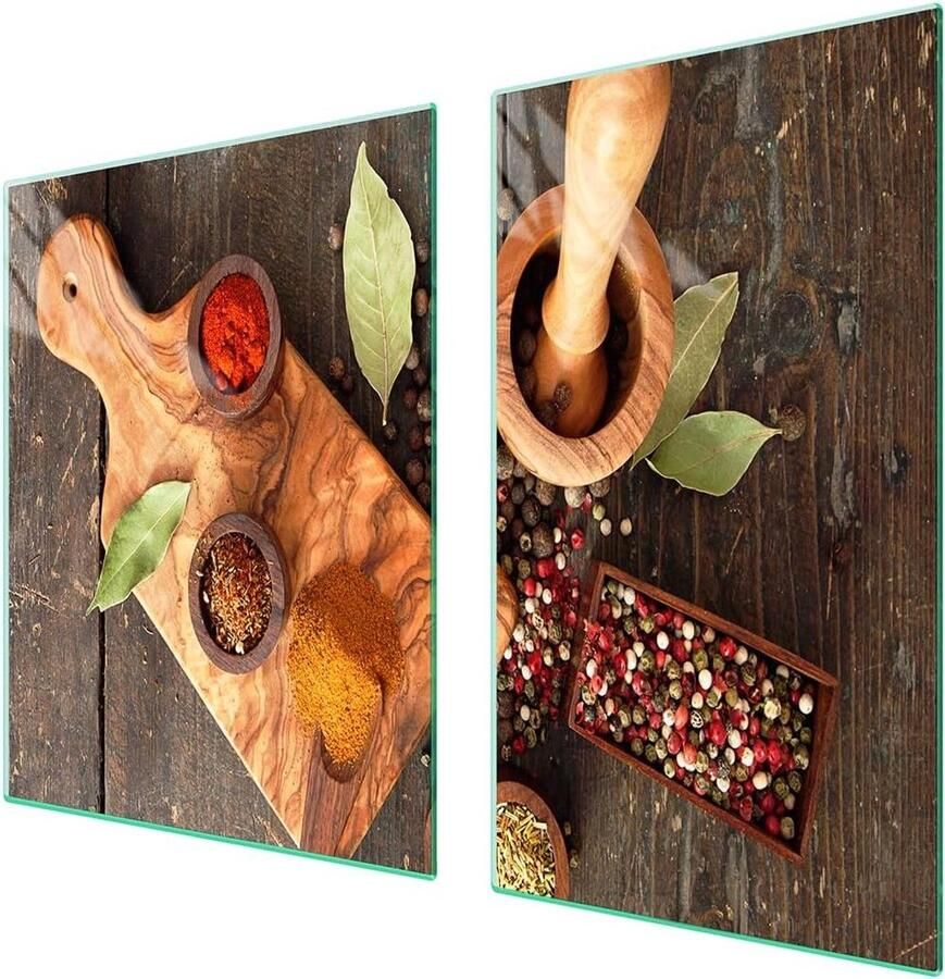 Afdekplaat fornuis Werkblad beschermer Keuken opfrissen Gehard glas 100x52 cm Veelkleurig