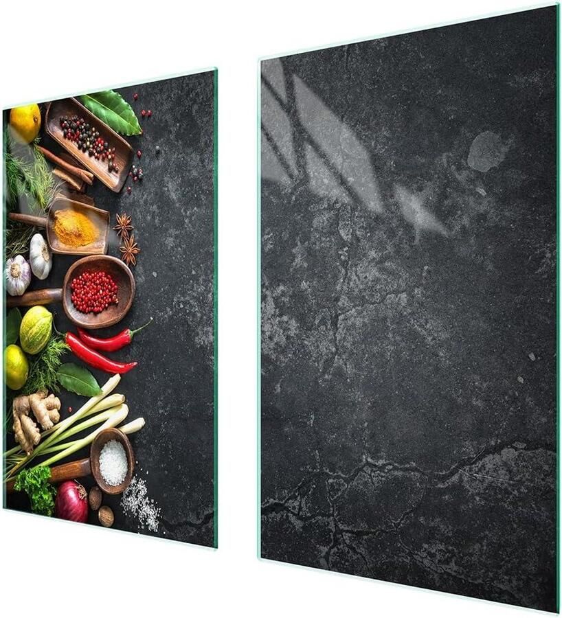 Afdekplaat fornuis Werkblad beschermer Keuken organiseren Gehard glas 75 x 52 cm Veelkleurig