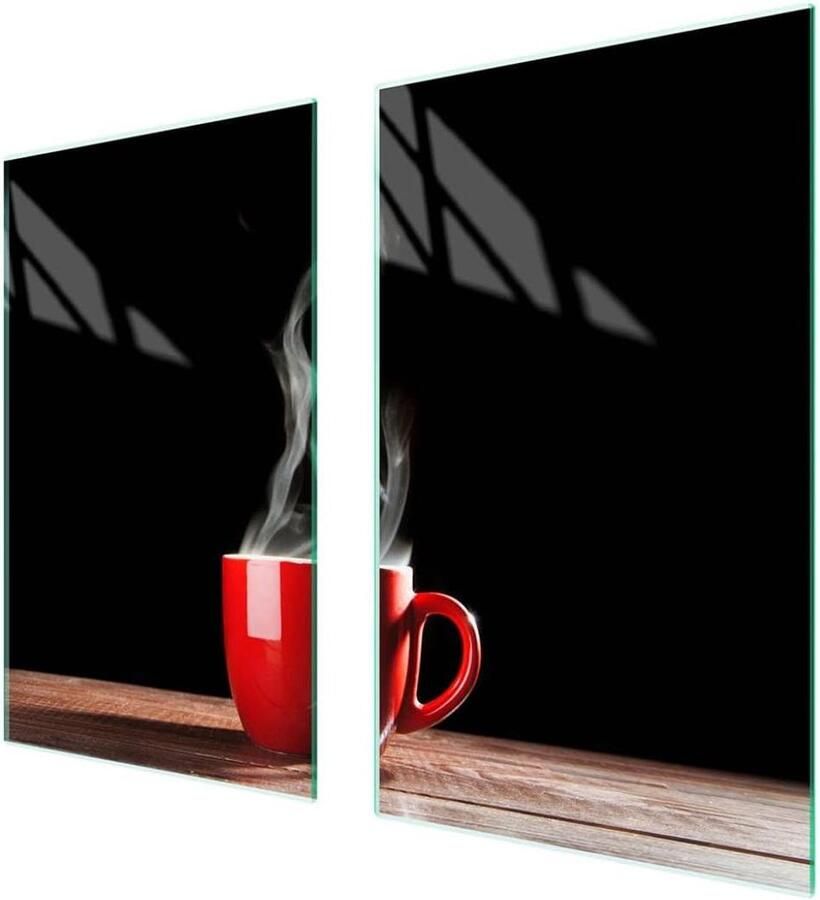 Afdekplaat fornuis Werkblad beschermer Keuken werkruimte Gehard glas 75 x 52 cm Koffie design