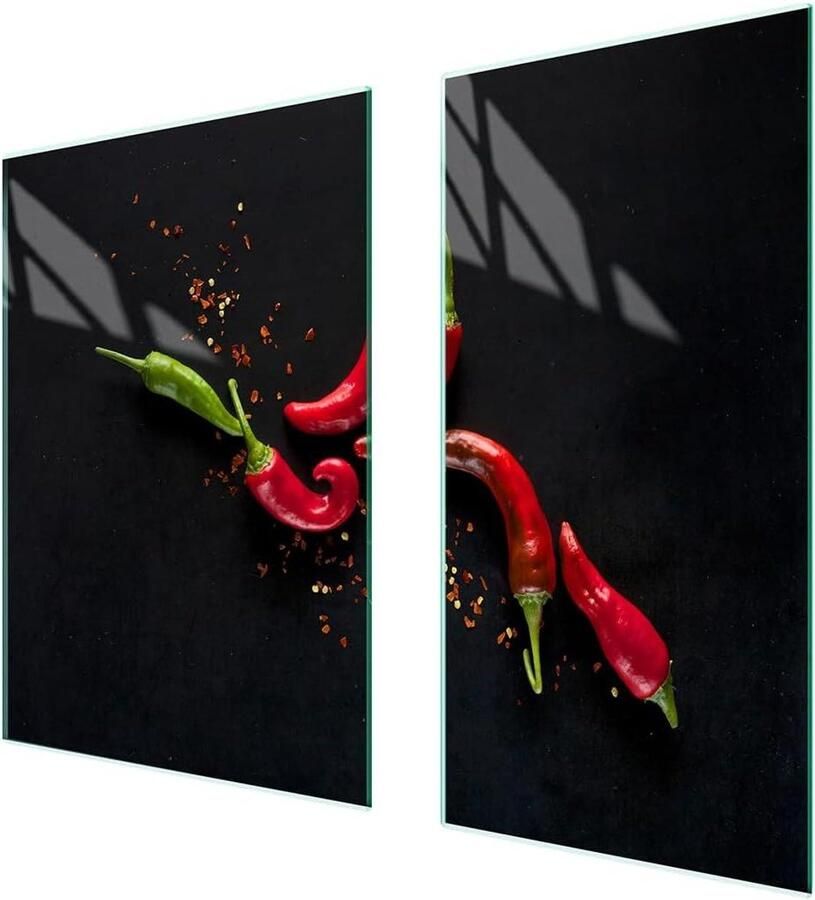 Afdekplaat fornuis Werkblad beschermer Keuken werkruimte vergroten Gehard glas 75 x 52 cm Veelkleurig