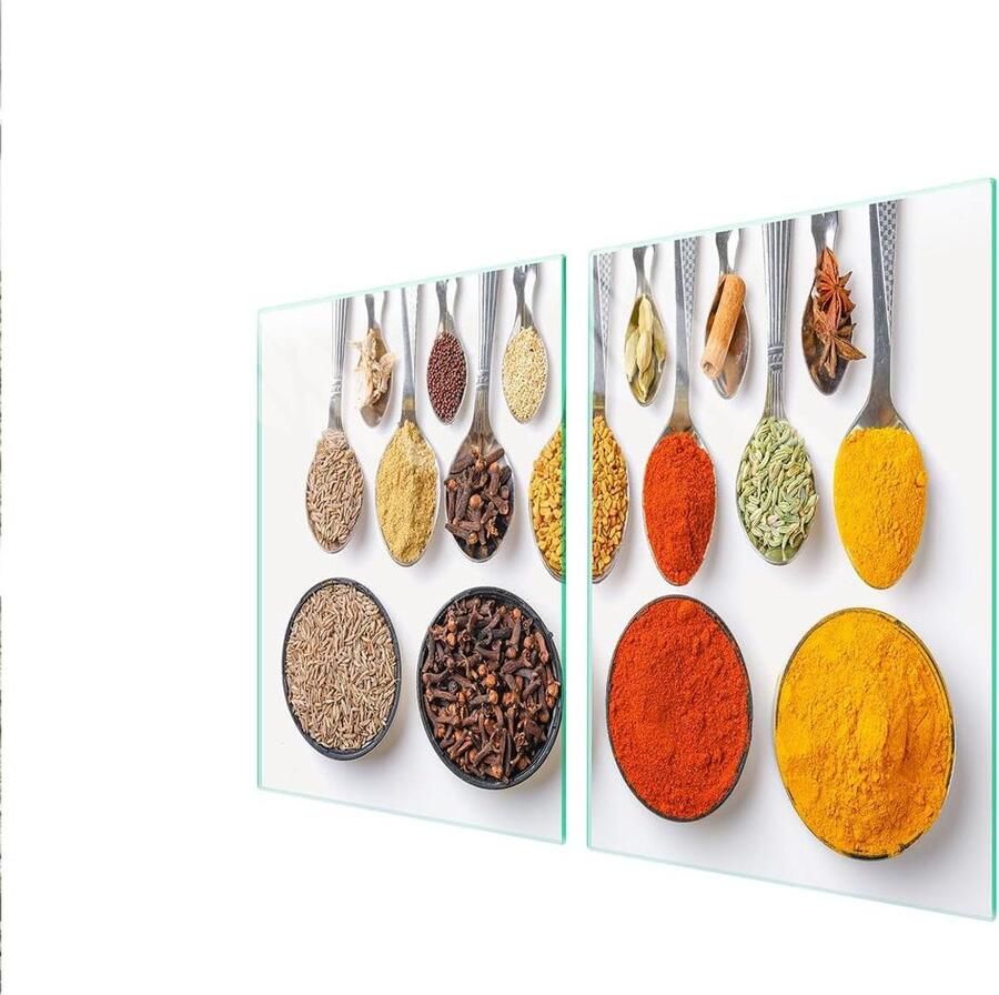 Afdekplaat fornuis Werkblad beschermer Keukenwerkblad beschermen Gehard glas 90 x 52 cm Veelkleurig