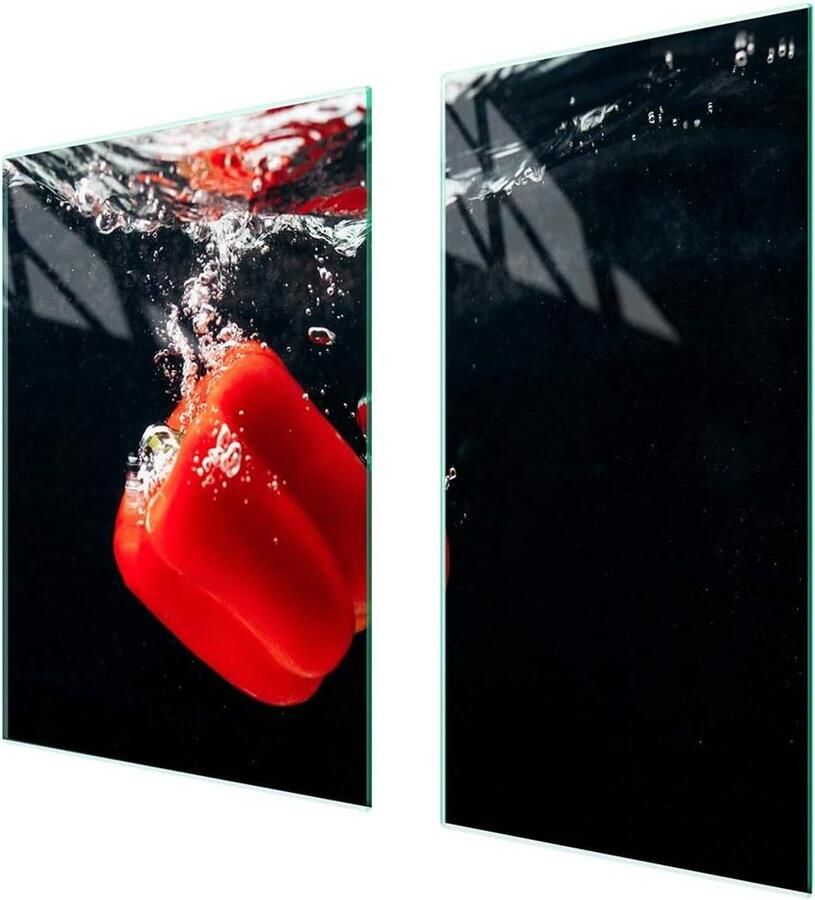 Afdekplaat fornuis Werkblad beschermers Keuken decoreren Gehard glas 75 x 52 cm Zwart