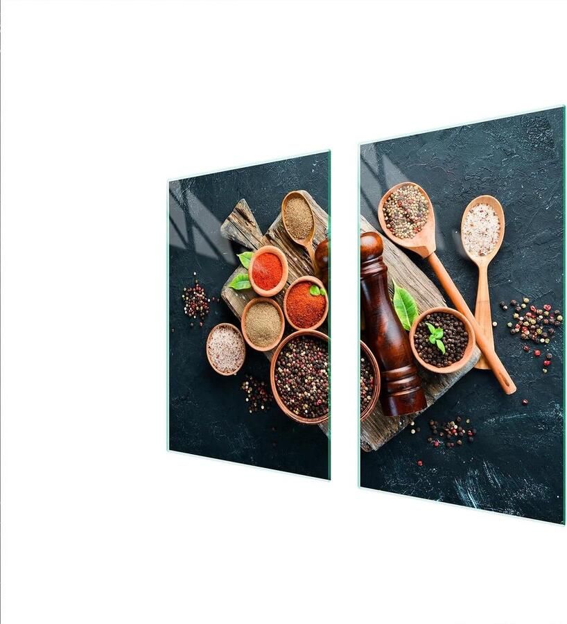 Afdekplaat fornuis Werkbladbeschermer glas Keuken beschermen Gehard glas 65 x 52 cm Veelkleurig