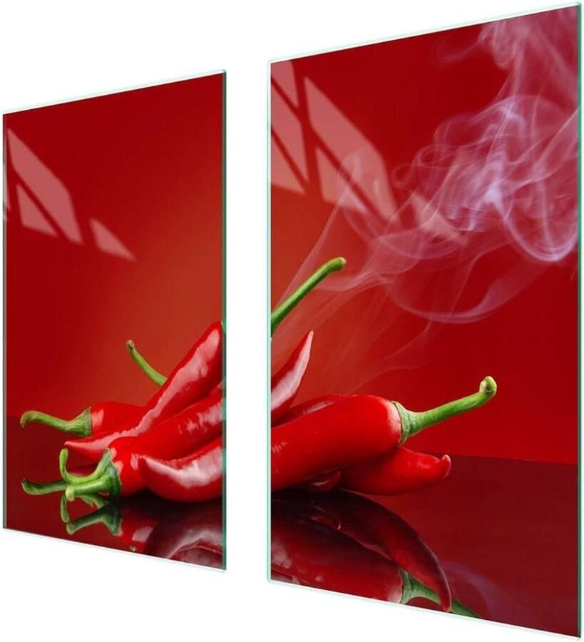 Afdekplaat fornuis Werkbladbeschermer glas Keuken beschermen Gehard glas krasvast 75 x 52 cm Veelkleurig