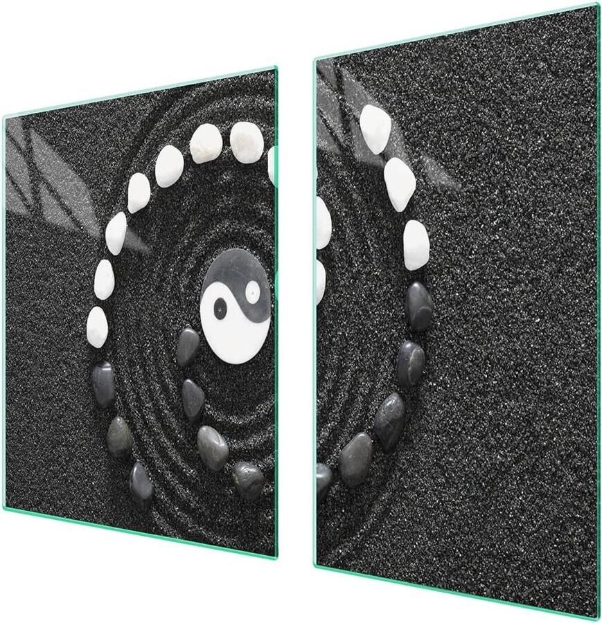 Afdekplaat fornuis Werkbladbeschermer glas Keuken beschermen Kras- en slagvast 100x52 cm Veelkleurig