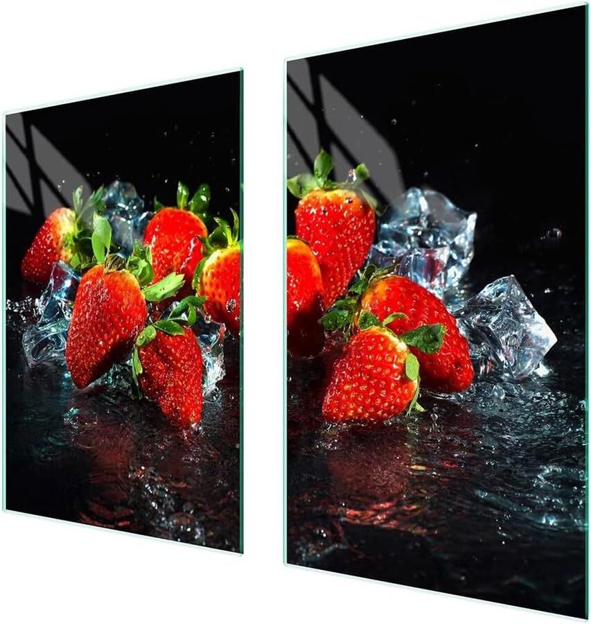 Afdekplaat fornuis Werkbladbeschermer glas Keuken beschermen Kras- en slagvast 65 x 52 cm Rood
