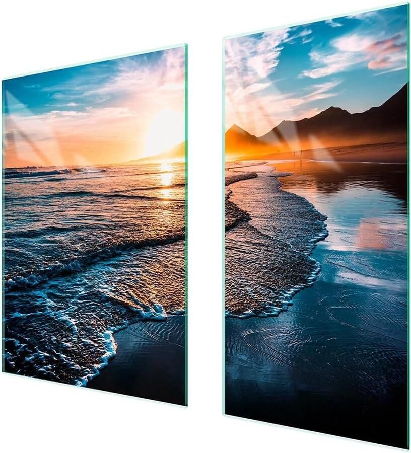 Afdekplaat fornuis Werkbladbeschermer glas Keuken beschermen Kras- en slagvast 75 x 52 cm Veelkleurig
