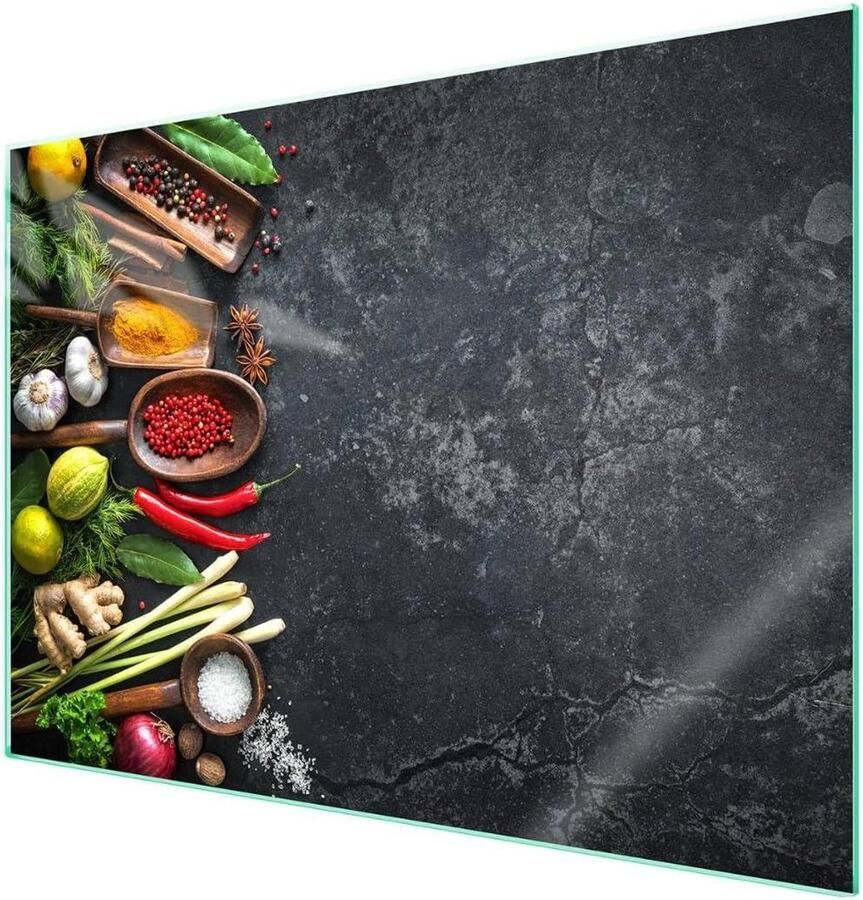 Afdekplaat fornuis Werkbladbeschermer glas Keuken decoreren Gehard glas 4mm 70 x 52 cm Veelkleurig