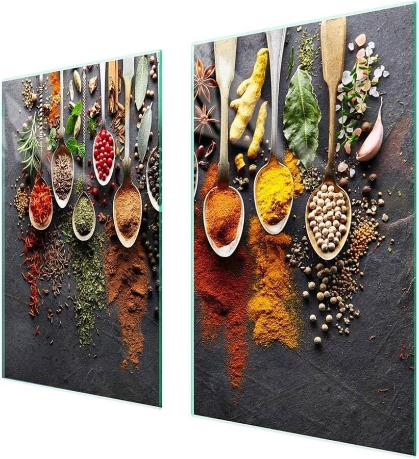 Afdekplaat fornuis Werkbladbeschermer glas Keuken organiseren Gehard glas 75 x 52 cm Veelkleurig
