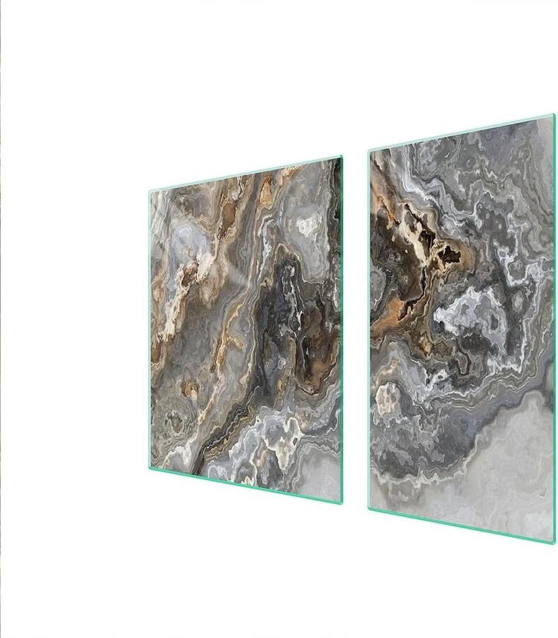Afdekplaat fornuis Werkbladbeschermer Glasplaat Keuken Beschermen Kras- en slagvast 90 x 52 cm Marmer