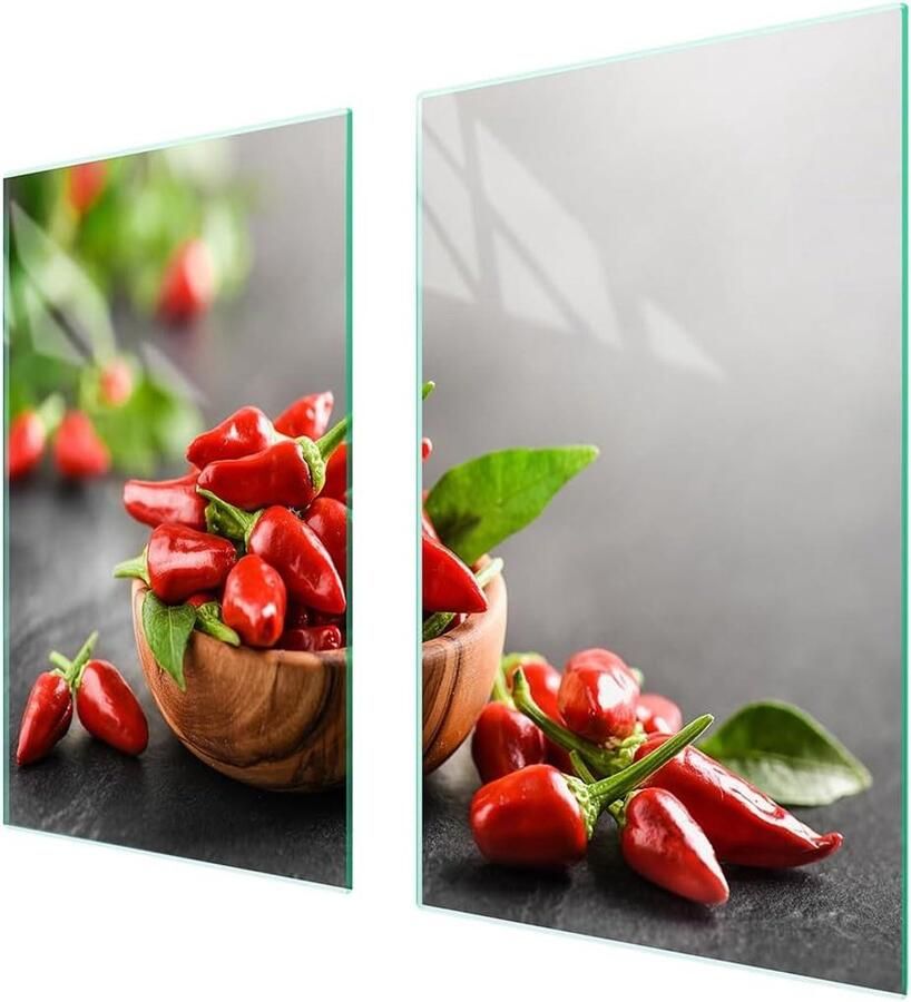 Afdekplaat fornuis Werkbladbeschermer Glasplaat Keuken Beschermen Krasbestendig Gehard Glas 75 x 52 cm Veelkleurig