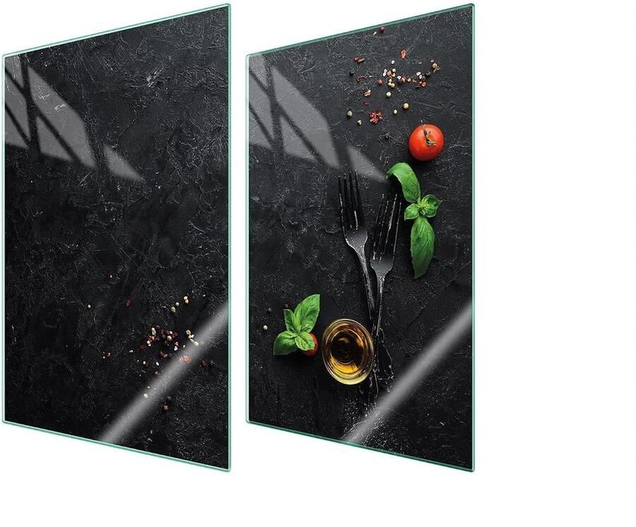 Afdekplaat fornuis Werkbladbeschermer Keuken organiseren Gehard glas 35 x 52 cm Leisteen