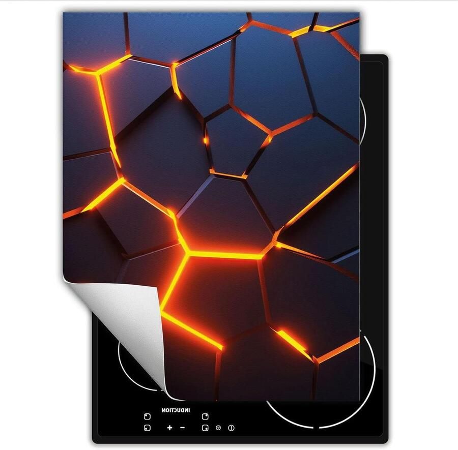 Afdekplaat fornuis Werkbladbeschermer Kookplaat Keuken Beschermen Antislip Vinyl 40x52 cm 3D-patroon