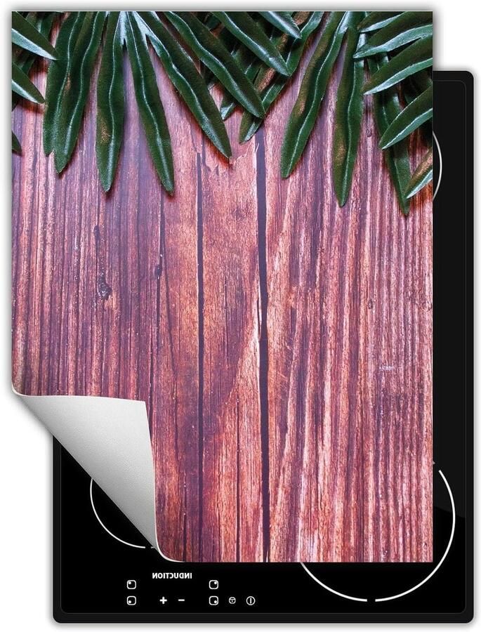 Afdekplaat fornuis Werkbladbeschermer Kookplaat Keuken Organisatie Antislip Vinyl Materiaal 40x52 cm Bladeren hout