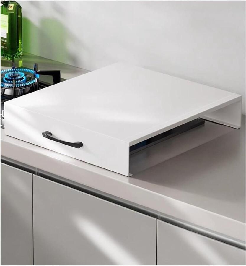 Afdekplaat Gasfornuis Kookplaat Deksel Keuken Organiseren Antislip Voetjes 40x50x7 cm Wit