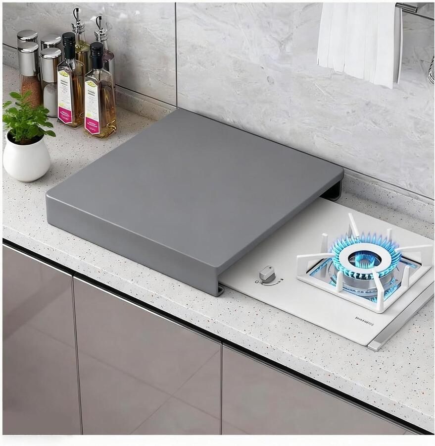Afdekplaat Gasfornuis Kookplaat Deksel Keuken Organiseren Stevige Koolstofstaal 35x55x7 cm Grijs