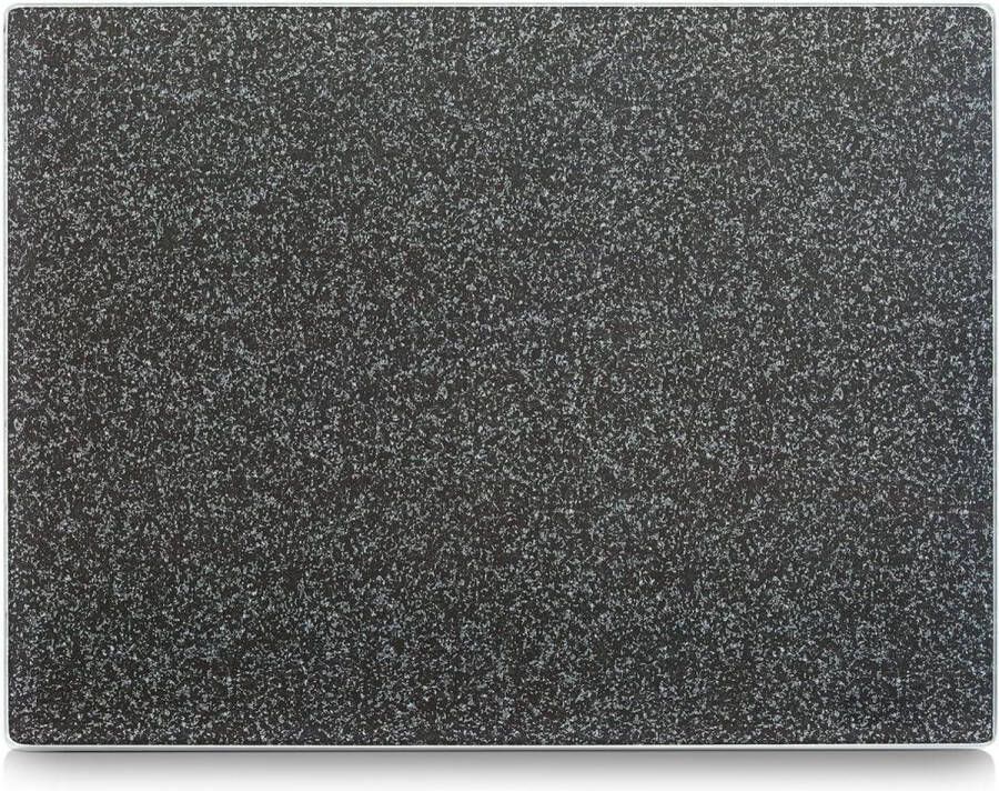 Afdekplaat glas graniet-look kookplaat snijplank glass antraciet-effect hittebestendig 40x30x08 cm zwart. afdekplaat voor gasfornuis