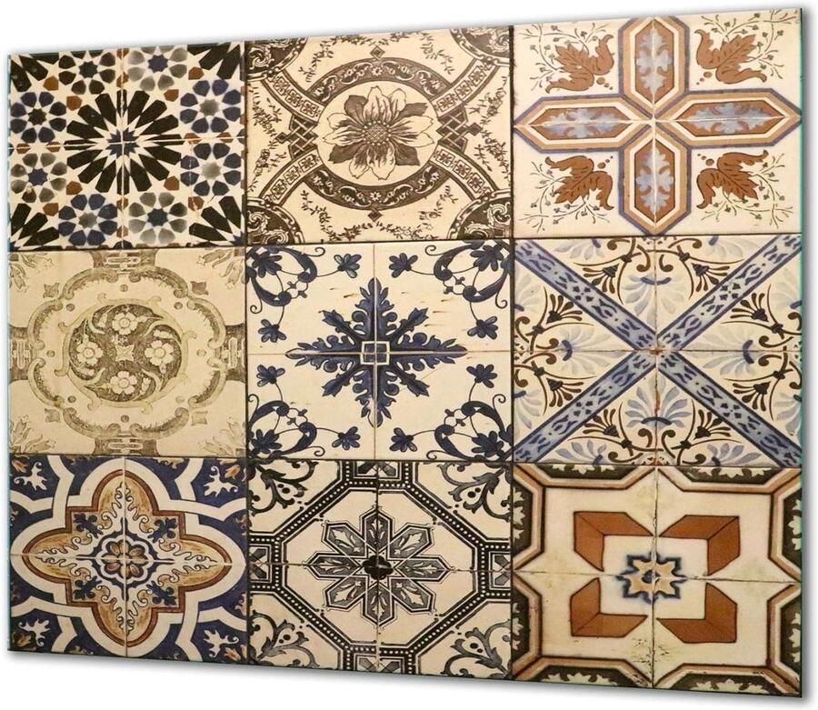 Afdekplaat Glas Kookplaat Beschermer Keuken Werkblad Gehard Glas 60x52 cm Mozaïek