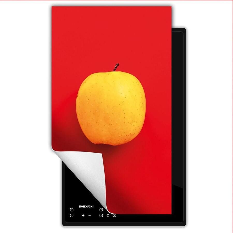 Afdekplaat Inductie Kookplaat Beschermer Extra Werkruimte Anti Slip Vinyl 30x52 cm Appels Gekleurd