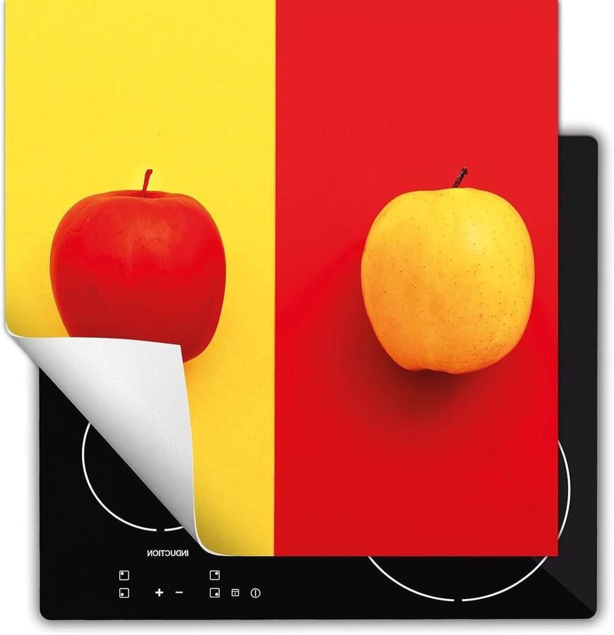Afdekplaat inductie Kookplaat beschermer Keuken decoratie Anti slip 60x52 cm Appels Gekleurd