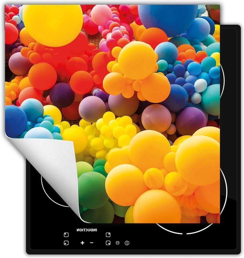 Afdekplaat Inductie Kookplaat Beschermer Keuken Decoratie Antislip Vinyl Mat 50x52 cm Kleurrijke ballen