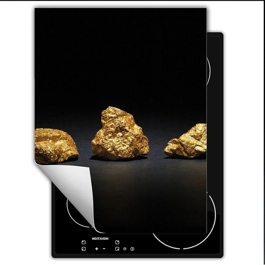 Afdekplaat Inductie Kookplaat Beschermer Keuken Decoratie Extra Werkruimte 40x52 cm Goud Zwart