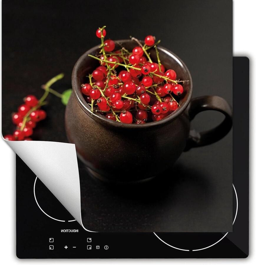 Afdekplaat Inductie Kookplaat Beschermer Keuken Decoratie Extra Werkruimte 60x52 cm Fruit Zwart