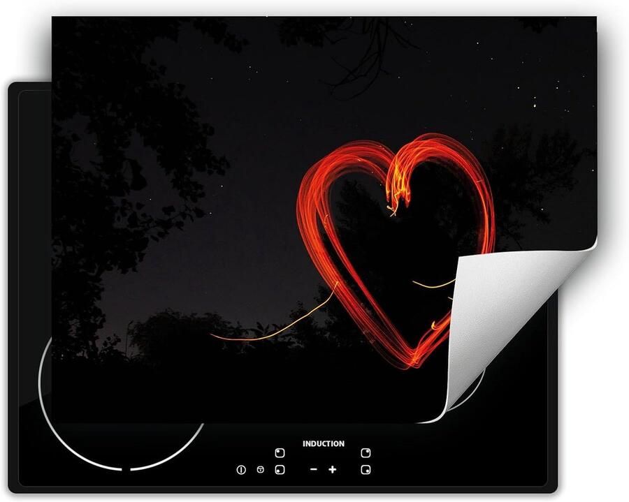 Afdekplaat Inductie Kookplaat Beschermer Keuken Decoratie Extra Werkruimte 80x52 cm Nacht Hart