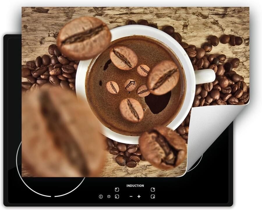 Afdekplaat inductie Kookplaat beschermer Keuken werkruimte Anti-slip vinyl 70x52 cm Koffie