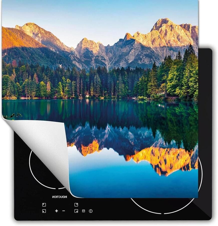 Afdekplaat Inductie Kookplaat Beschermer Keuken Werkruimte Antislip Vinyl 60x52 cm Bergen Landschap