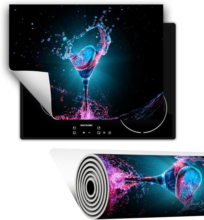 Afdekplaat Inductie Werkbladbeschermer Kookplaat Extra Werkruimte Creëren Antislip Vinyl Materiaal 80x52 cm Waterglas