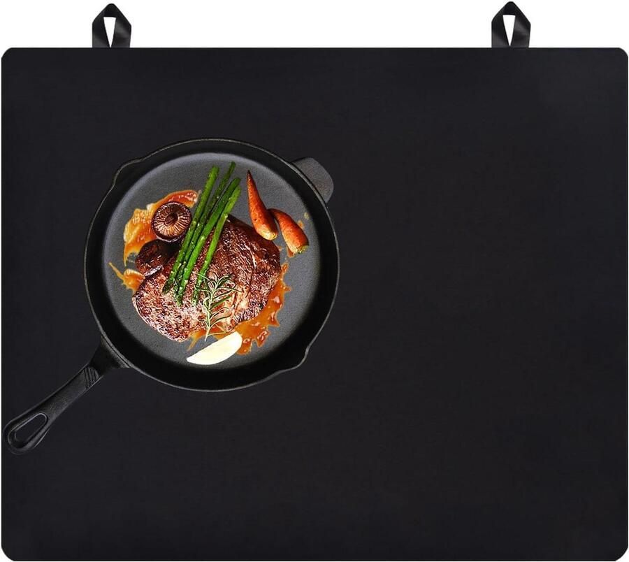 Afdekplaat Inductiekookplaat Beschermmat Kookplaat Keuken Beschermen Hittebestendig Krasbestendig 615 x 53 cm Zwart