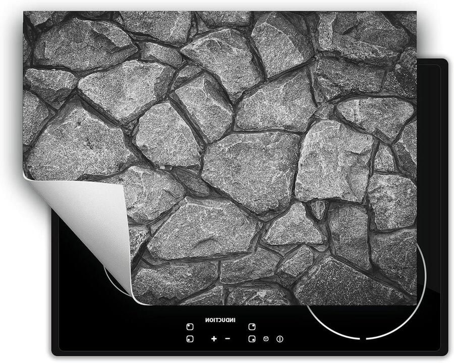 Afdekplaat inductiekookplaat Kookplaat beschermer Keuken werkruimte creëren Antislip vinyl materiaal 80x52 cm Rots Grijs