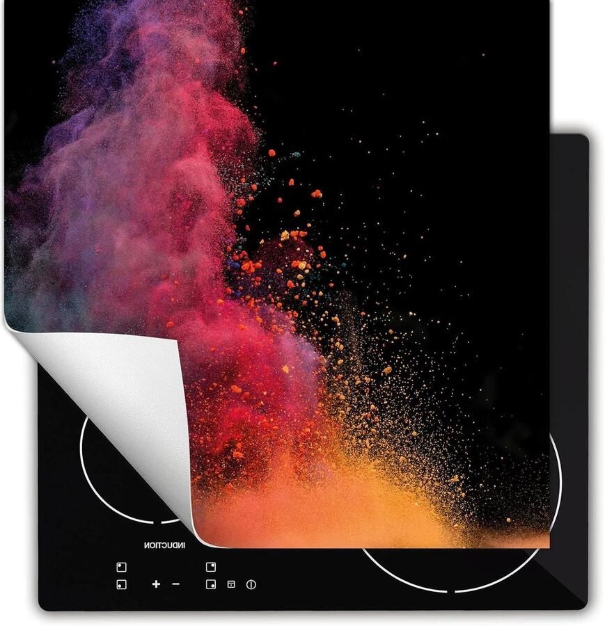 Afdekplaat inductiekookplaat Kookplaat beschermer Keukenwerkblad Antislip vinyl 60x52 cm Zwarte explosie