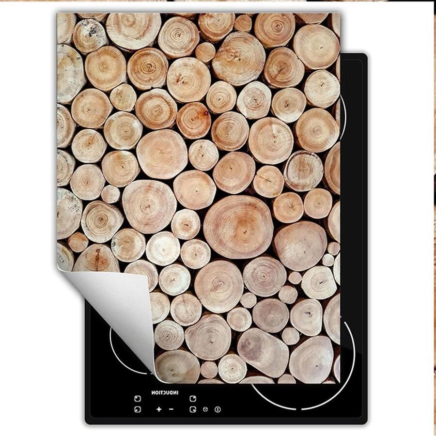 Afdekplaat inductiekookplaat Kookplaat beschermer Keukenwerkruimte vergroten Antislip vinyl materiaal 40x52 cm Hout Bruin
