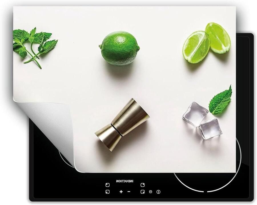 Afdekplaat inductiekookplaat Kookplaat beschermer Mat Extra werkruimte creëren Antislip vinyl materiaal 80x52 cm Linde Fruit