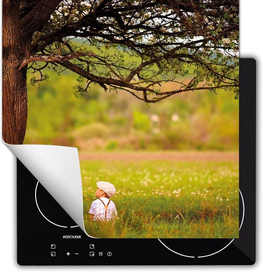 Afdekplaat Inductiekookplaat Kookplaat Beschermer Mat Extra Werkruimte Creëren Antislip Vinyl Materiaal 60x52 cm Landschap Boom