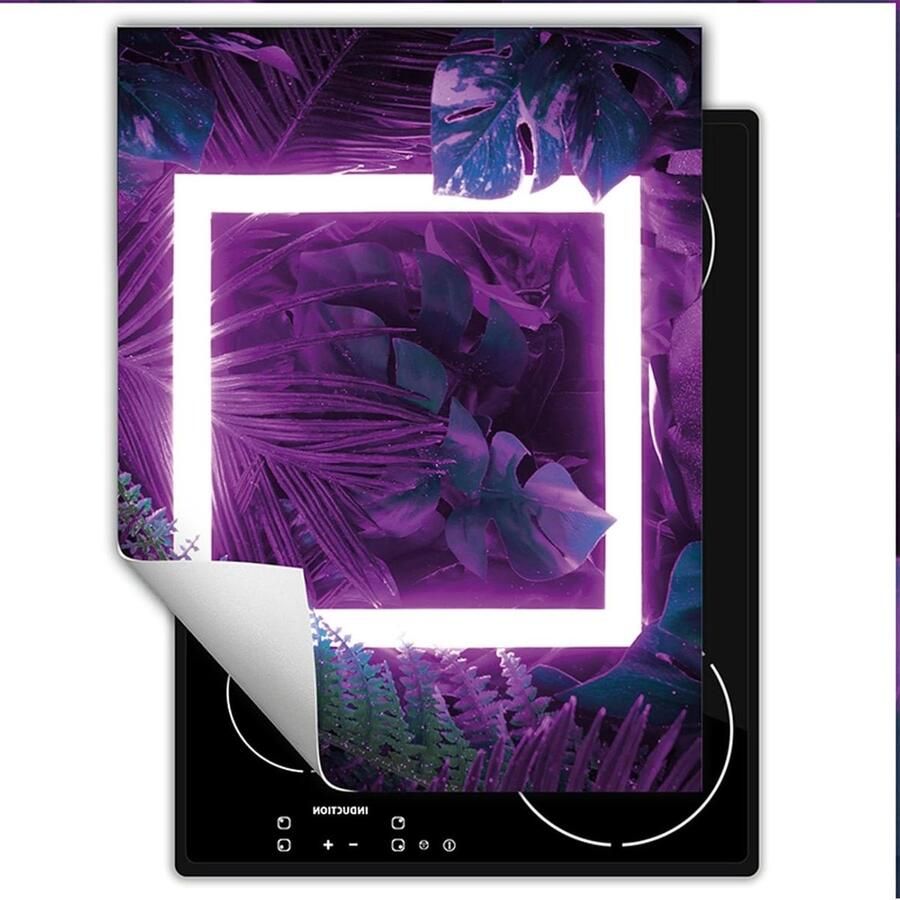 Afdekplaat Inductiekookplaat Kookplaat Beschermer Mat Keuken Decoratie Extra Werkruimte Vinyl Antislip Oppervlak 40x52 cm Neon paars