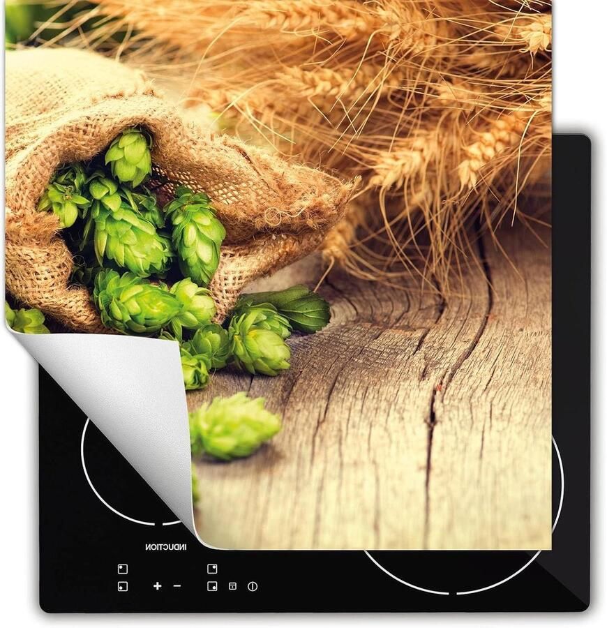 Afdekplaat Inductiekookplaat Kookplaat Beschermer Mat Keuken Werkruimte Antislip Vinyl 60x52 cm Hop Hout