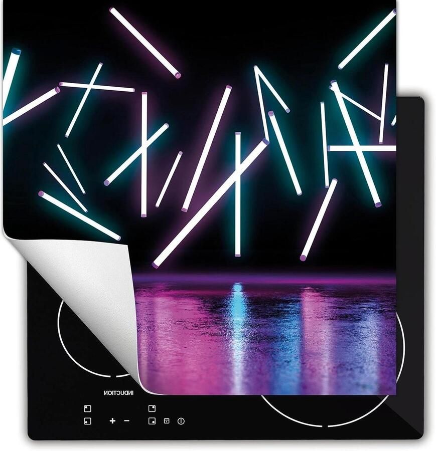 Afdekplaat Inductiekookplaat Kookplaat Beschermer Mat Keuken Werkruimte Creëren Anti Slip Vinyl 60x52 cm Neon Zwart