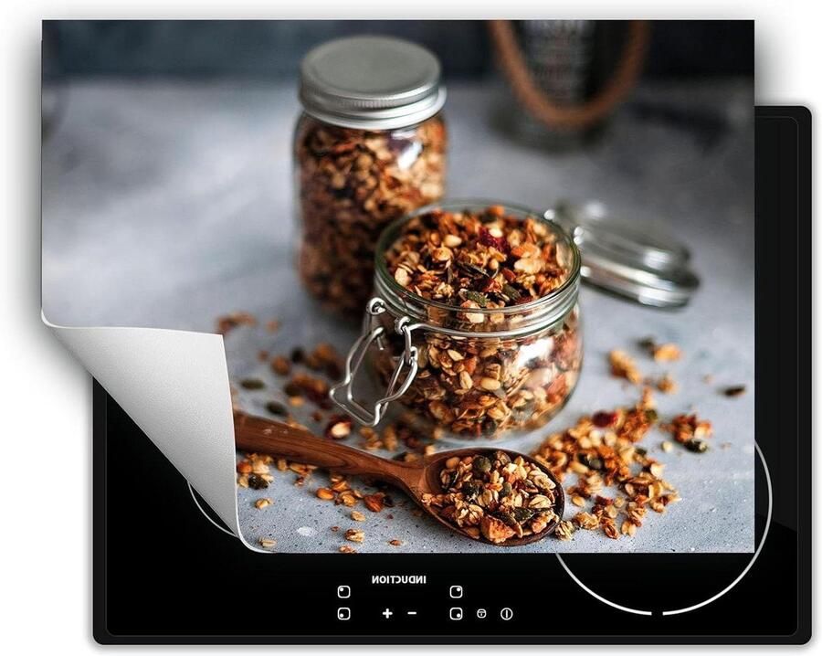 Afdekplaat Inductiekookplaat Kookplaat Beschermer Mat Keuken Werkruimte Creëren Antislip Vinyl Materiaal 80x52 cm Noten Keuken