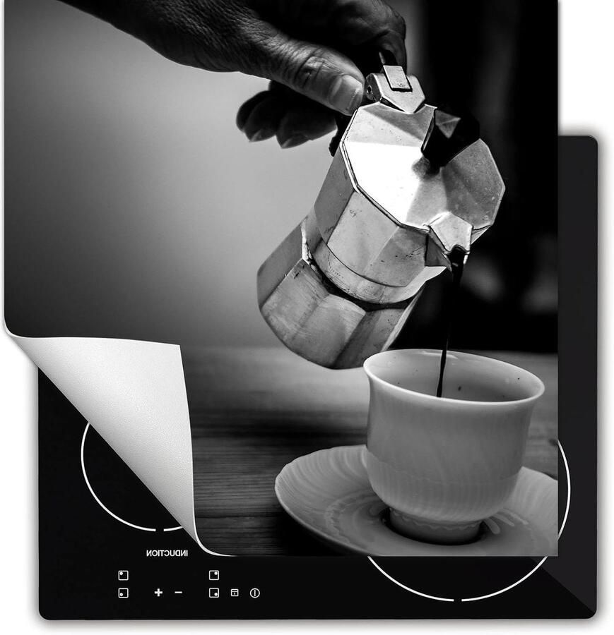 Afdekplaat Inductiekookplaat Kookplaatbeschermer Mat Keukenwerkblad Vergroten Antislip Vinyl Materiaal 60x52 cm Grijze Koffie