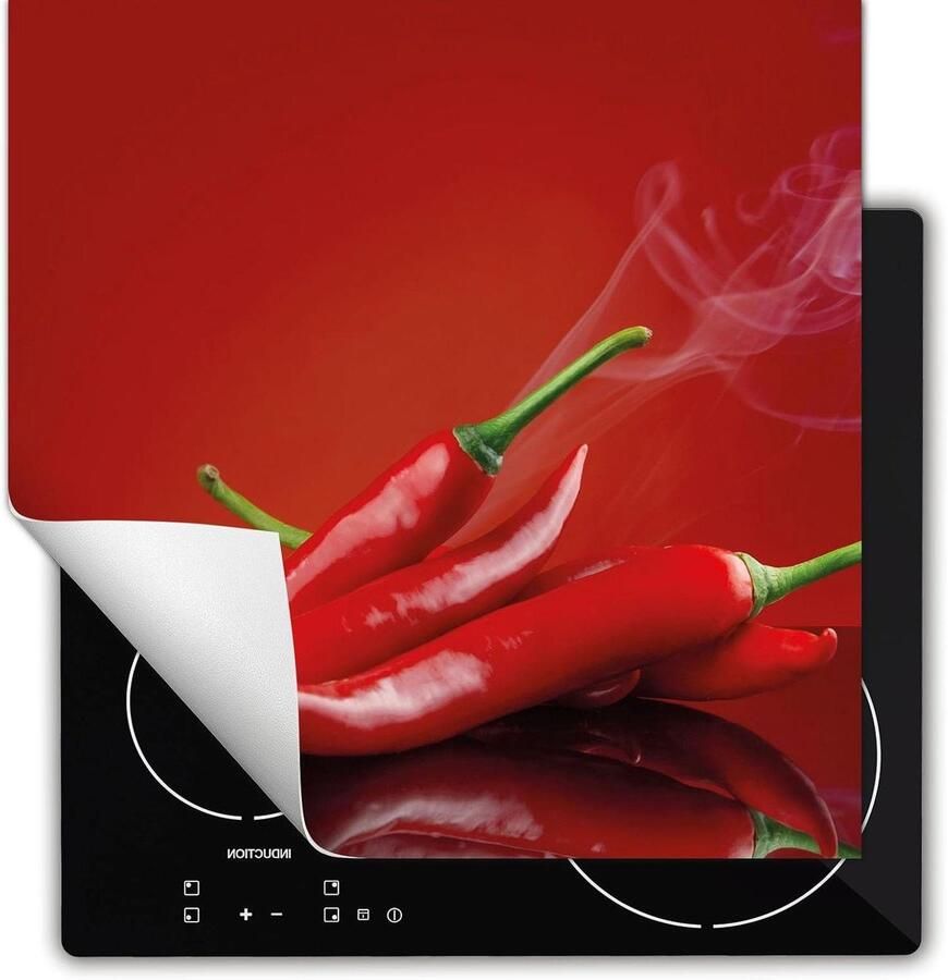 Afdekplaat Inductiekookplaat Kookplaathoes Beschermer Keuken Werkruimte Creëren Antislip Vinyl Materiaal 60x52 cm Spaanse peper Rood
