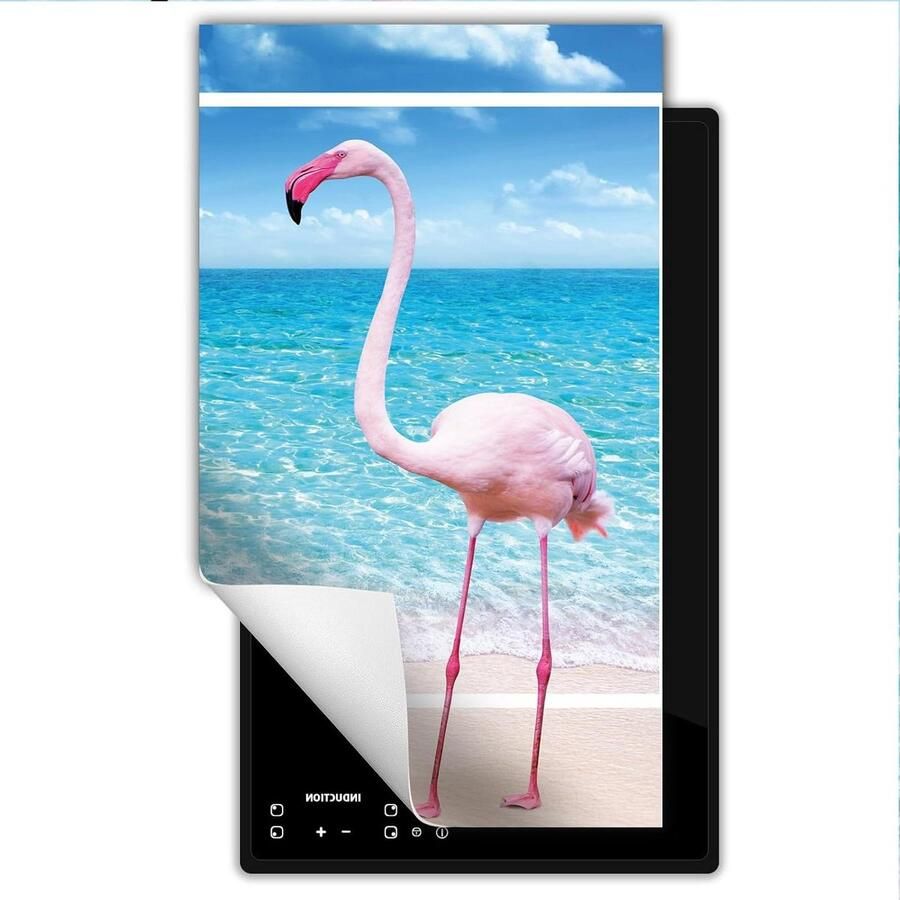 Afdekplaat Inductiekookplaat Werkbladbeschermer Keuken Extra Werkruimte Creëren Antislip Vinyl Materiaal 30x52 cm Zee Flamingo