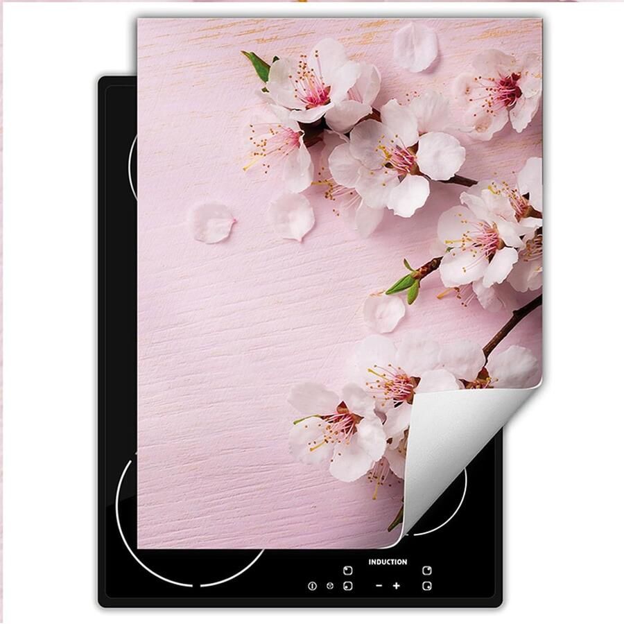 Afdekplaat Inductiekookplaat Werkbladbeschermer Keuken Kookplaat Beschermen Antislip Vinyl Materiaal 40x52 cm Roze Bloemen