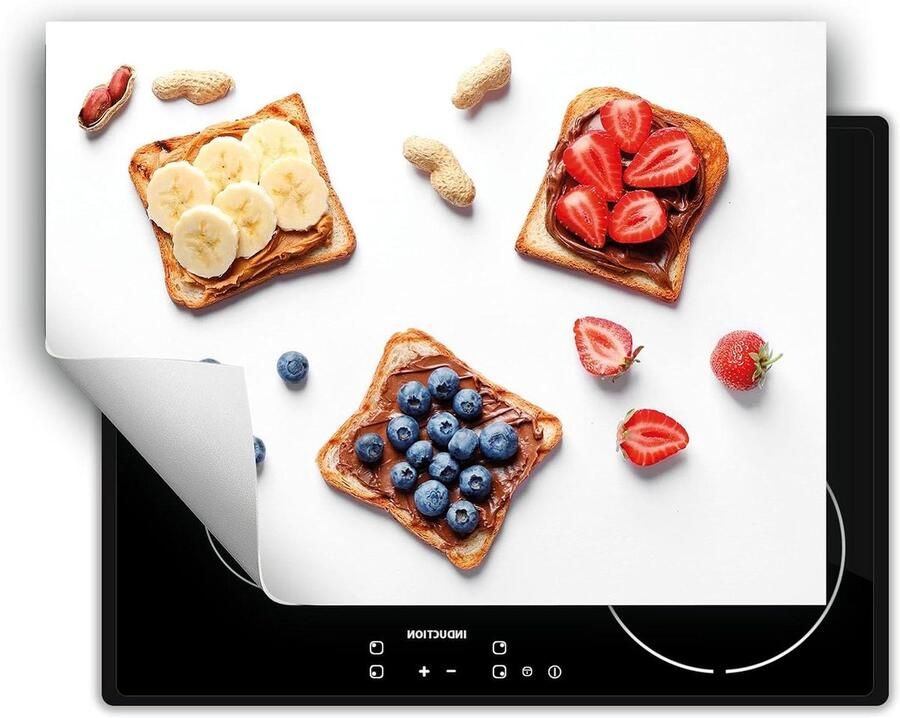 Afdekplaat Inductiekookplaat Werkbladbeschermer Kookplaat Keuken Werkruimte Creëren Antislip Vinyl Materiaal 80x52 cm Wit Voedsel