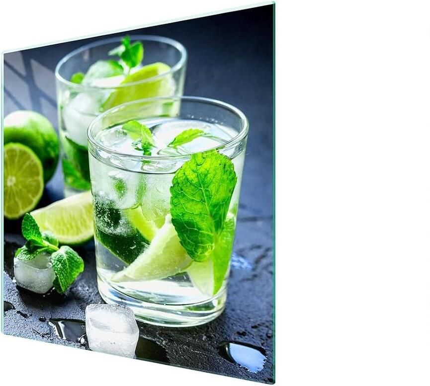 Afdekplaat Keramisch Kookplaat Spatbescherming Glasplaat Keuken Beschermen Gehard Glas 50 x 52 cm Limoen