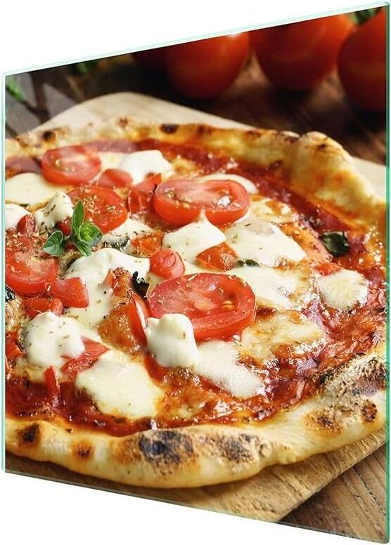 Afdekplaat Keramische Kookplaat Spatbord Glasplaat Keuken Beschermen Gehard Glas 50 x 52 cm Pizza Print
