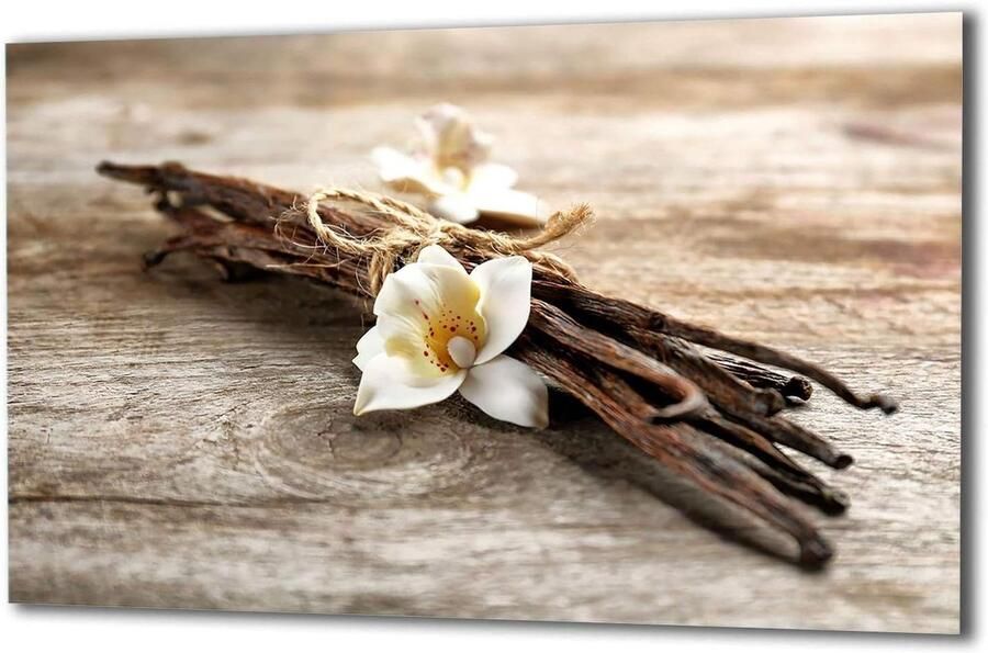 Afdekplaat Kookplaat Beschermplaat Glas Keuken Beschermen Gehard Glas 80x52 cm Bloemenpatroon