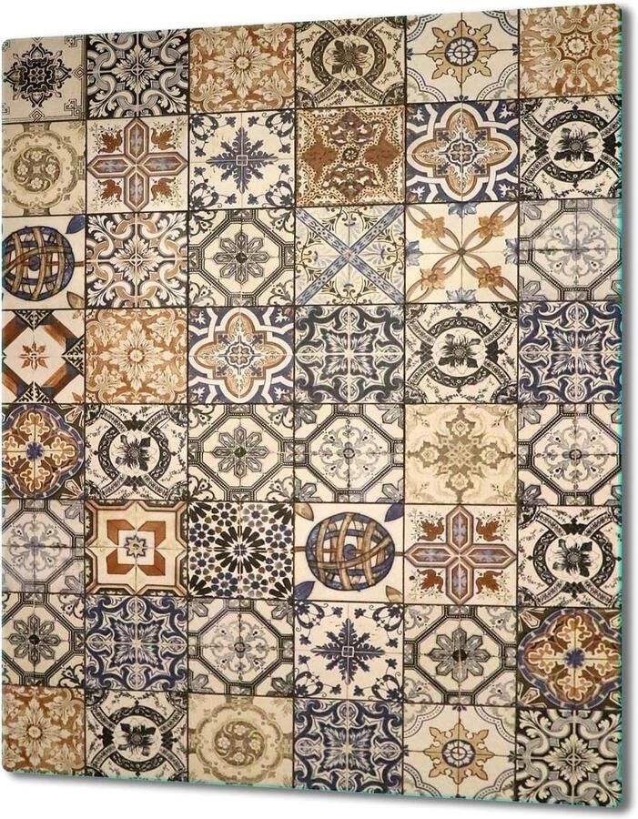 Afdekplaat Kookplaat Glasplaat Bescherming Keuken Beschermen Krasbestendig Gehard Glas 40 x 52 cm Mozaïek